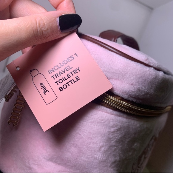NWT Scottie Dog Juicy Couture Pink Velour Makeup Bag Cosmetic Case Travel Crown - Picture 9 of 16